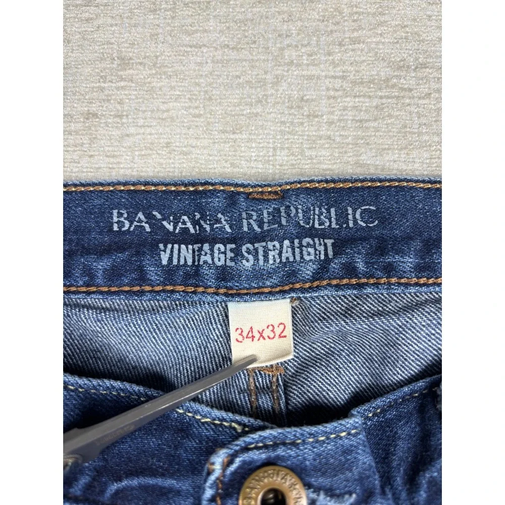 Banana Republic Vintage Mens 34x32 Straight Dark Wash Denim Jeans